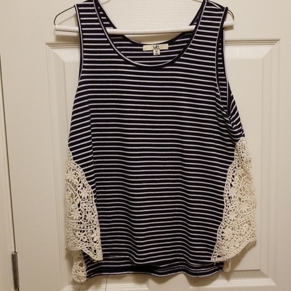 Ya Los Angeles Blue and white striped tank top